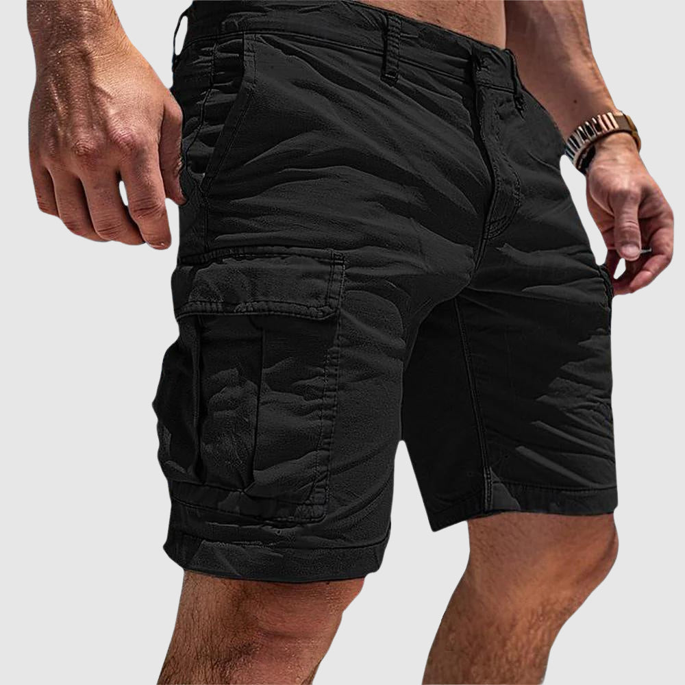 Shorts cargo uomo in cotone lavato con tasca laterale