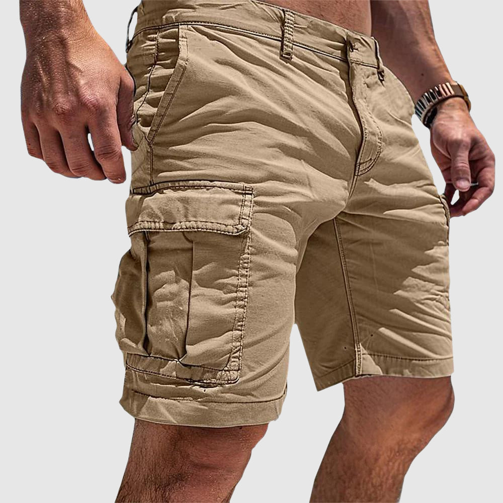 Shorts cargo uomo in cotone lavato con tasca laterale