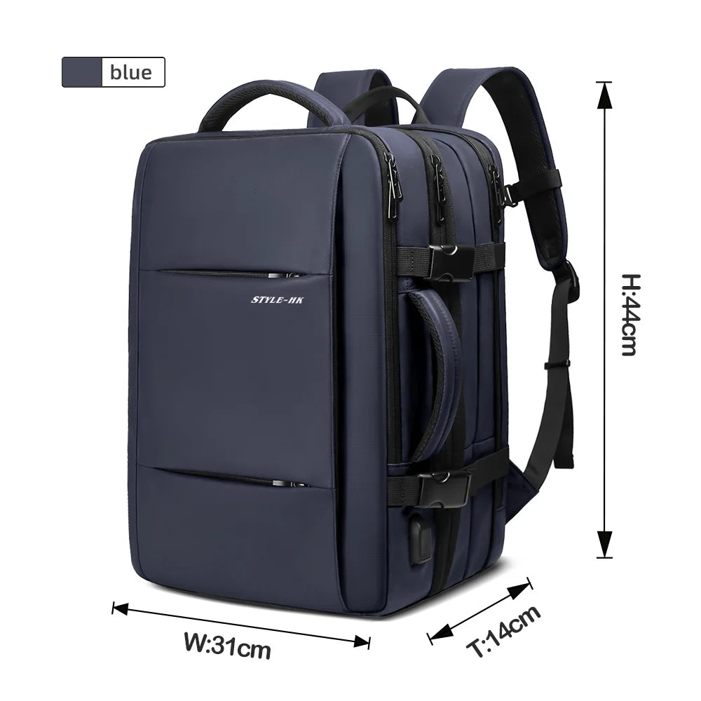 Zaino scuola uomo espandibile con porta USB, zaino business, cartella, borsa scuola, zaino porta PC capiente
