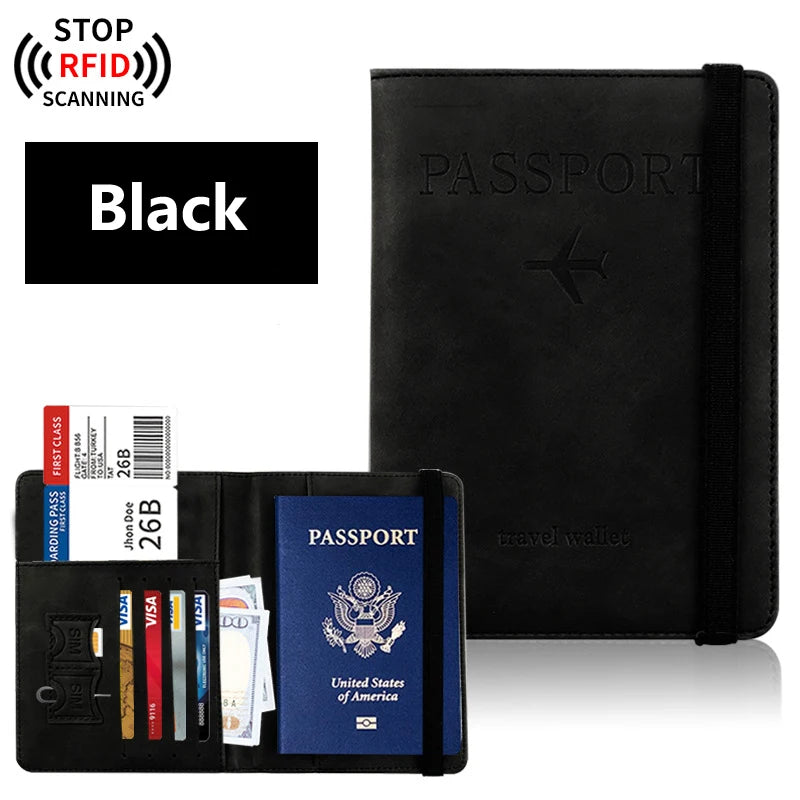 Porta passaporto unisex in PU con organizer viaggio