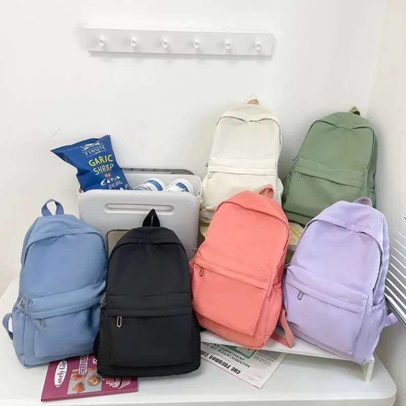 Zaino donna scuola in nylon impermeabile con grande capacità