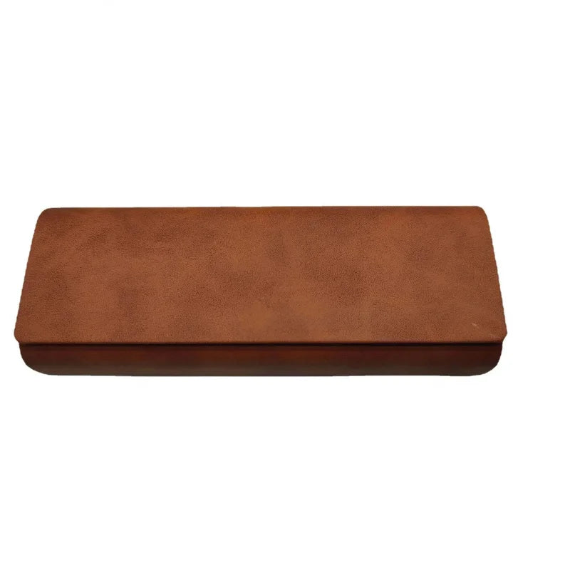 Custodia rigida unisex per occhiali in PU effetto pelle
