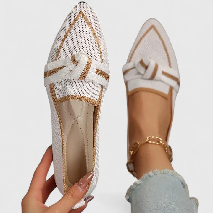 Mocassini donna slip-on con punta affusolata e dettaglio fiocco