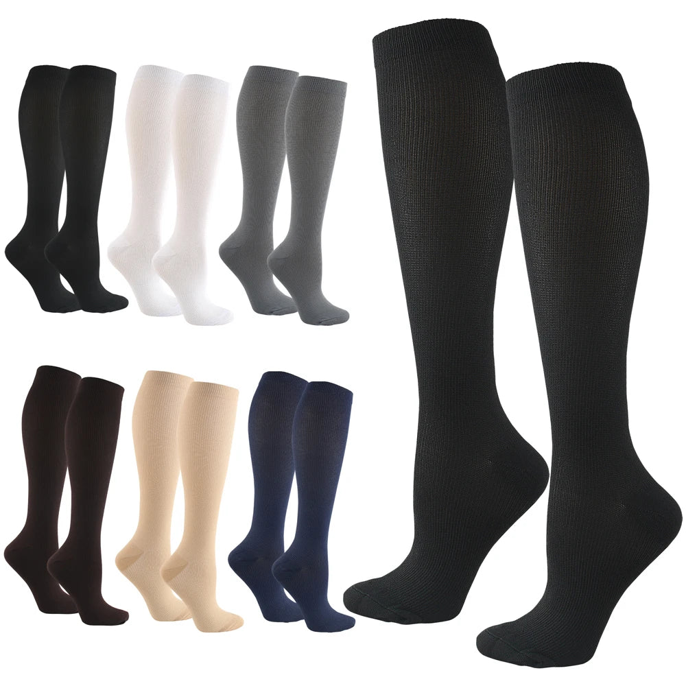 Calze compressive unisex per sport viaggio e anti-fatica