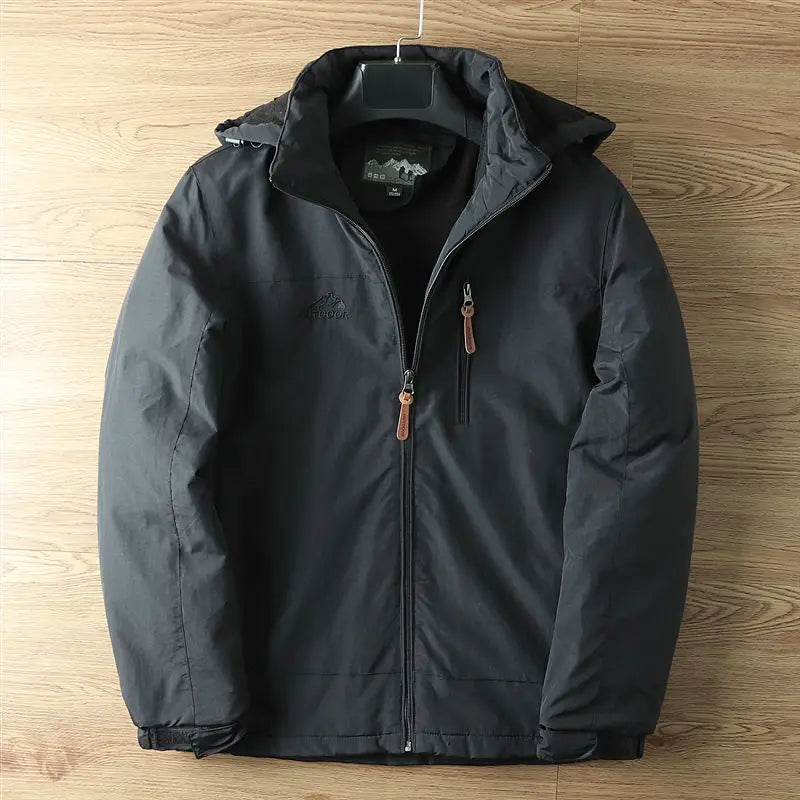 Giacca uomo outdoor con cappuccio e chiusura zip