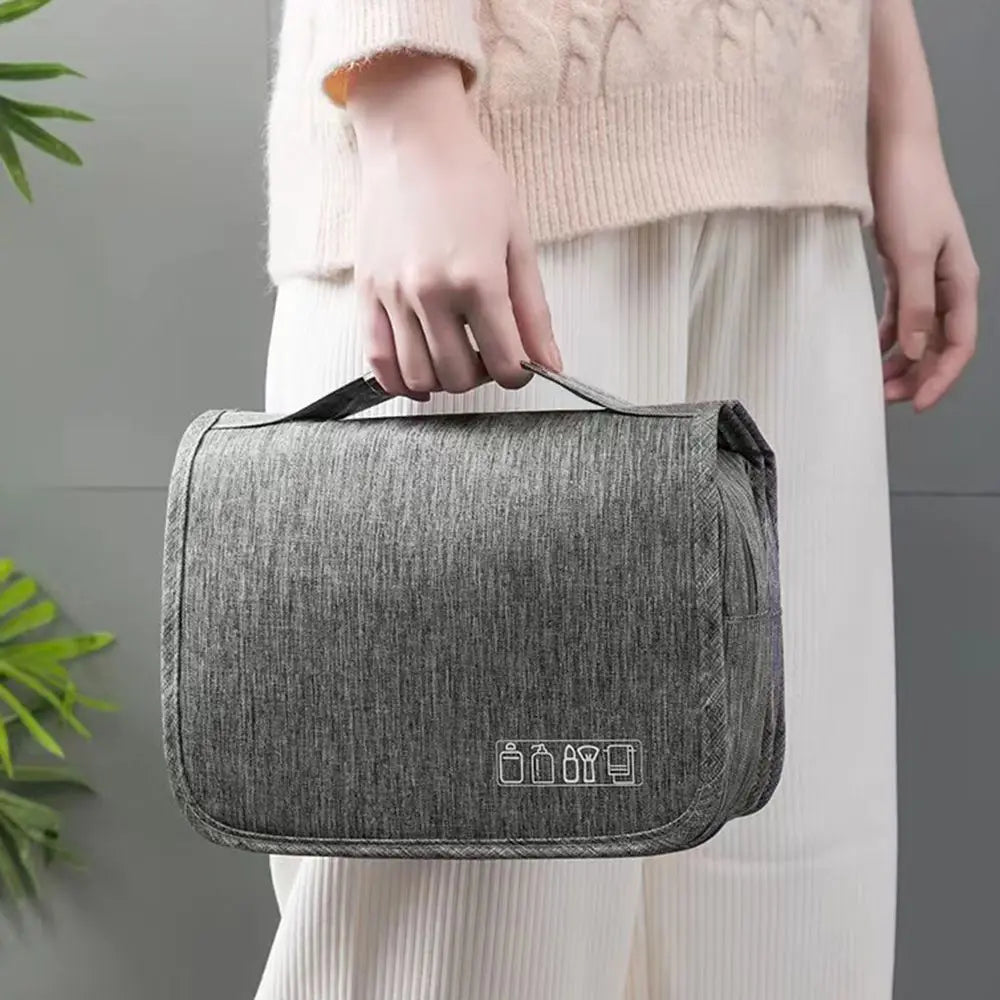 Beauty case da viaggio pieghevole con gancio appendibile