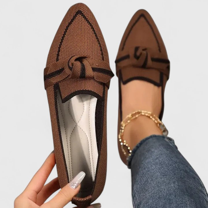 Mocassini donna slip-on con punta affusolata e dettaglio fiocco