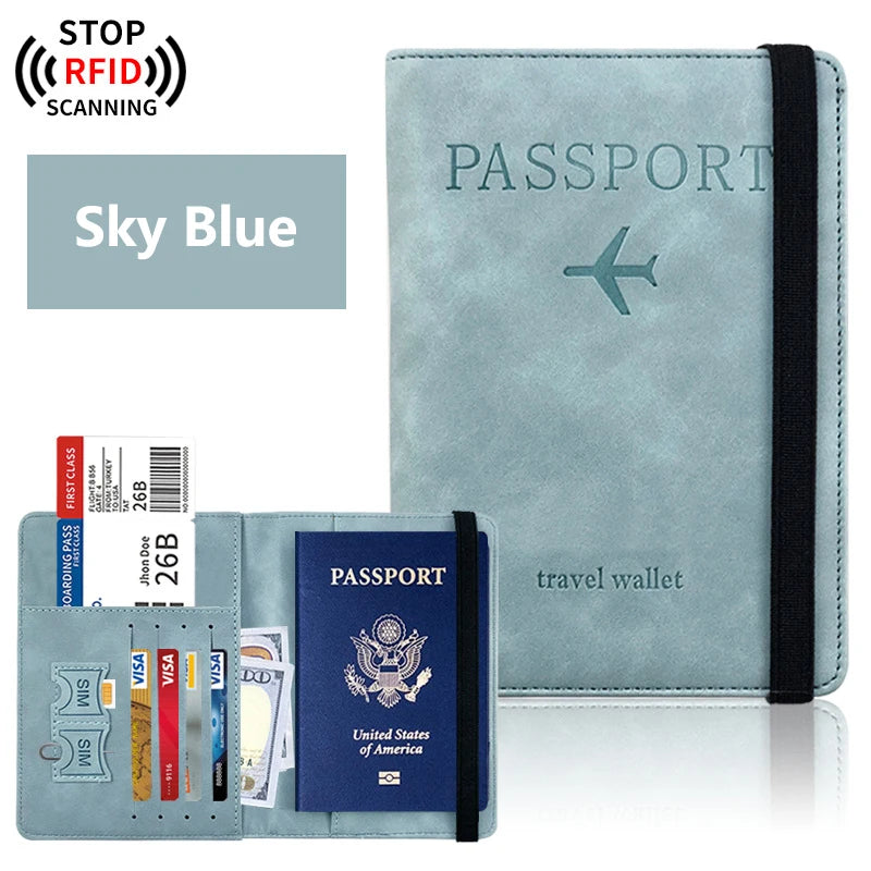 Porta passaporto unisex in PU con organizer viaggio