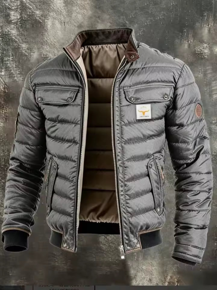 Giacca uomo vintage da mezza stagione con collo alto
