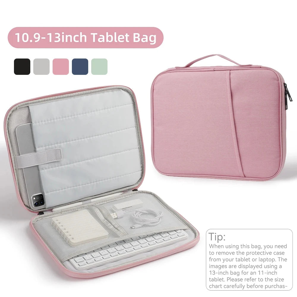 Custodia tablet 11-13 pollici in nylon con organizer interno