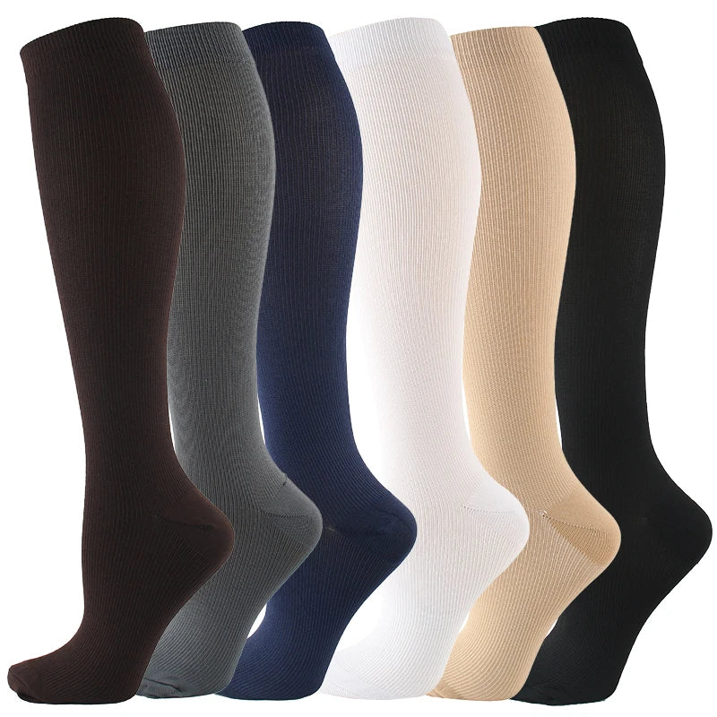 Calze compressive unisex per sport viaggio e anti-fatica