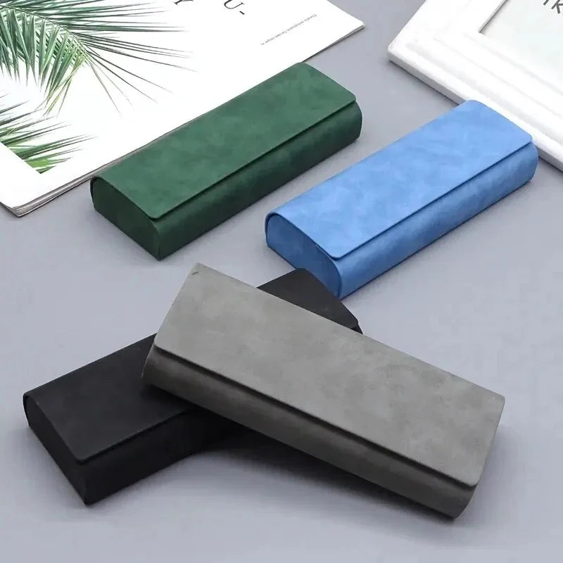 Custodia rigida unisex per occhiali in PU effetto pelle