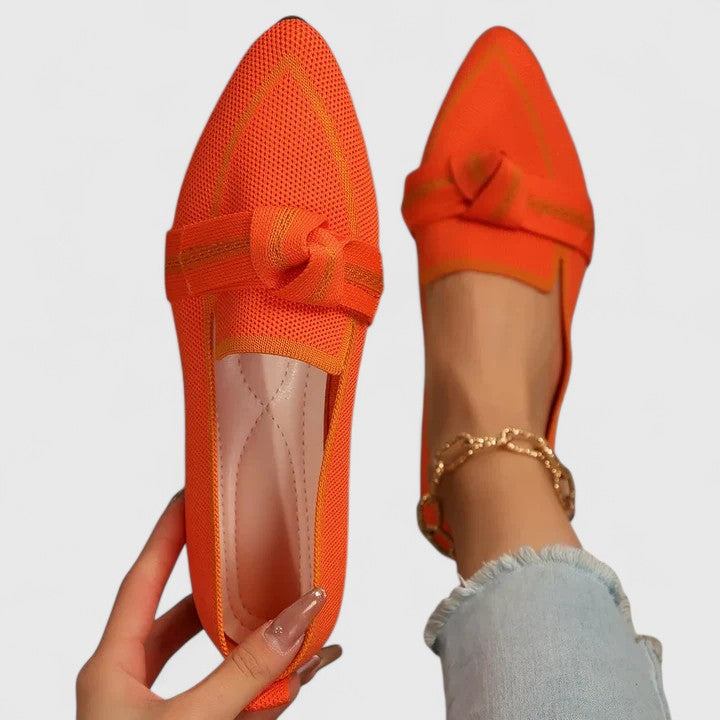 Mocassini donna slip-on con punta affusolata e dettaglio fiocco