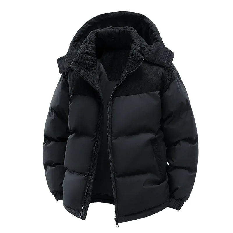 Giacca imbottita uomo con cappuccio e chiusura zip
