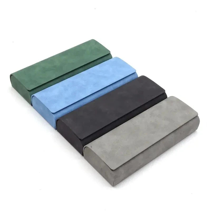 Custodia rigida unisex per occhiali in PU effetto pelle