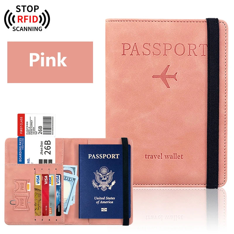 Porta passaporto unisex in PU con organizer viaggio