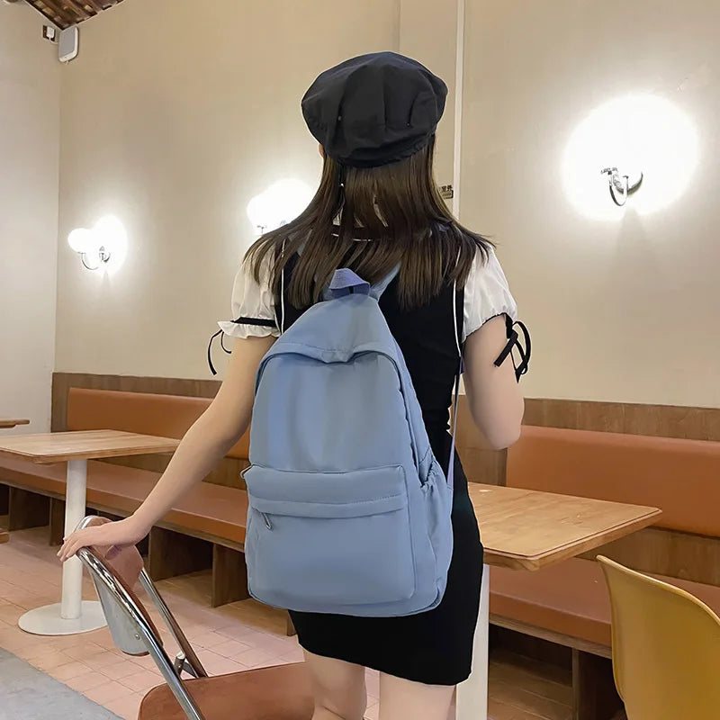 Zaino donna scuola in nylon impermeabile con grande capacità