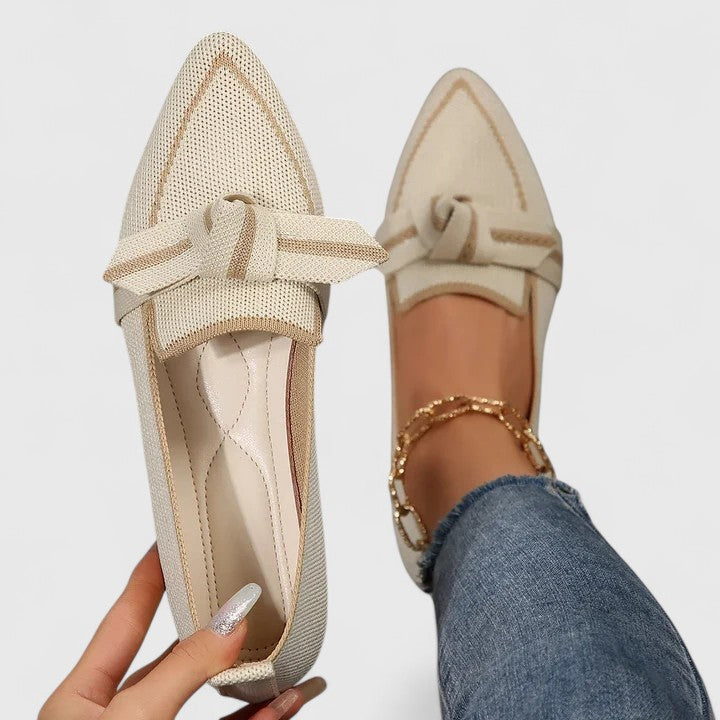 Mocassini donna slip-on con punta affusolata e dettaglio fiocco