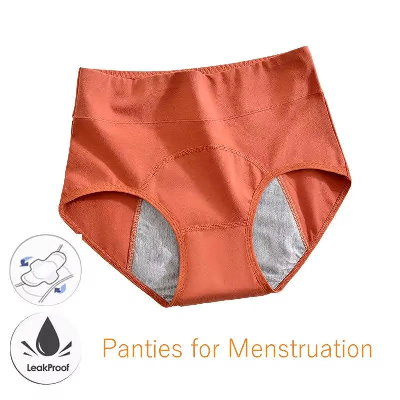 Slip mestruali donna a vita alta in cotone anti-perdita
