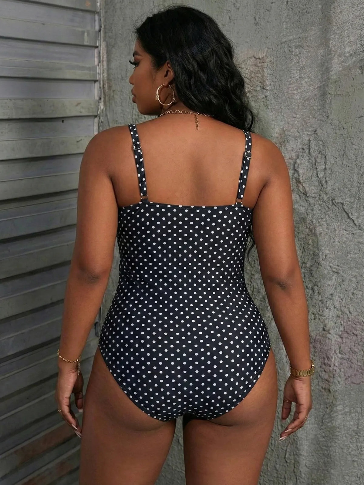 Costume da bagno intero donna con stampa palme e inserti in rete