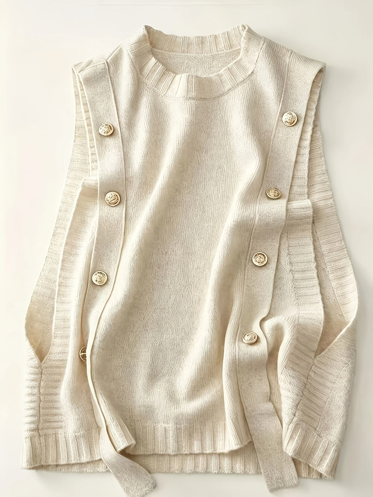Gilet donna in maglia con bottoni decorativi