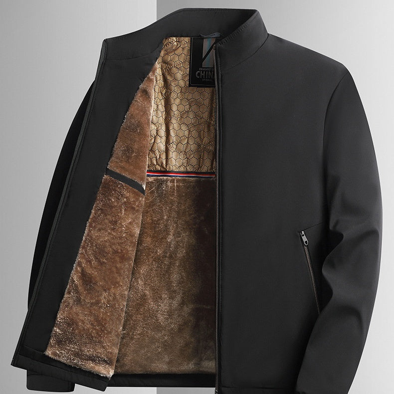 Giacca uomo calda con zip e colletto alto