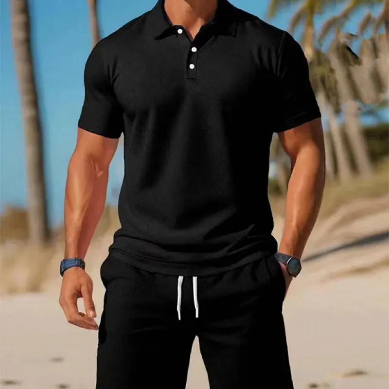 Completo uomo estivo con polo e shorts coordinati