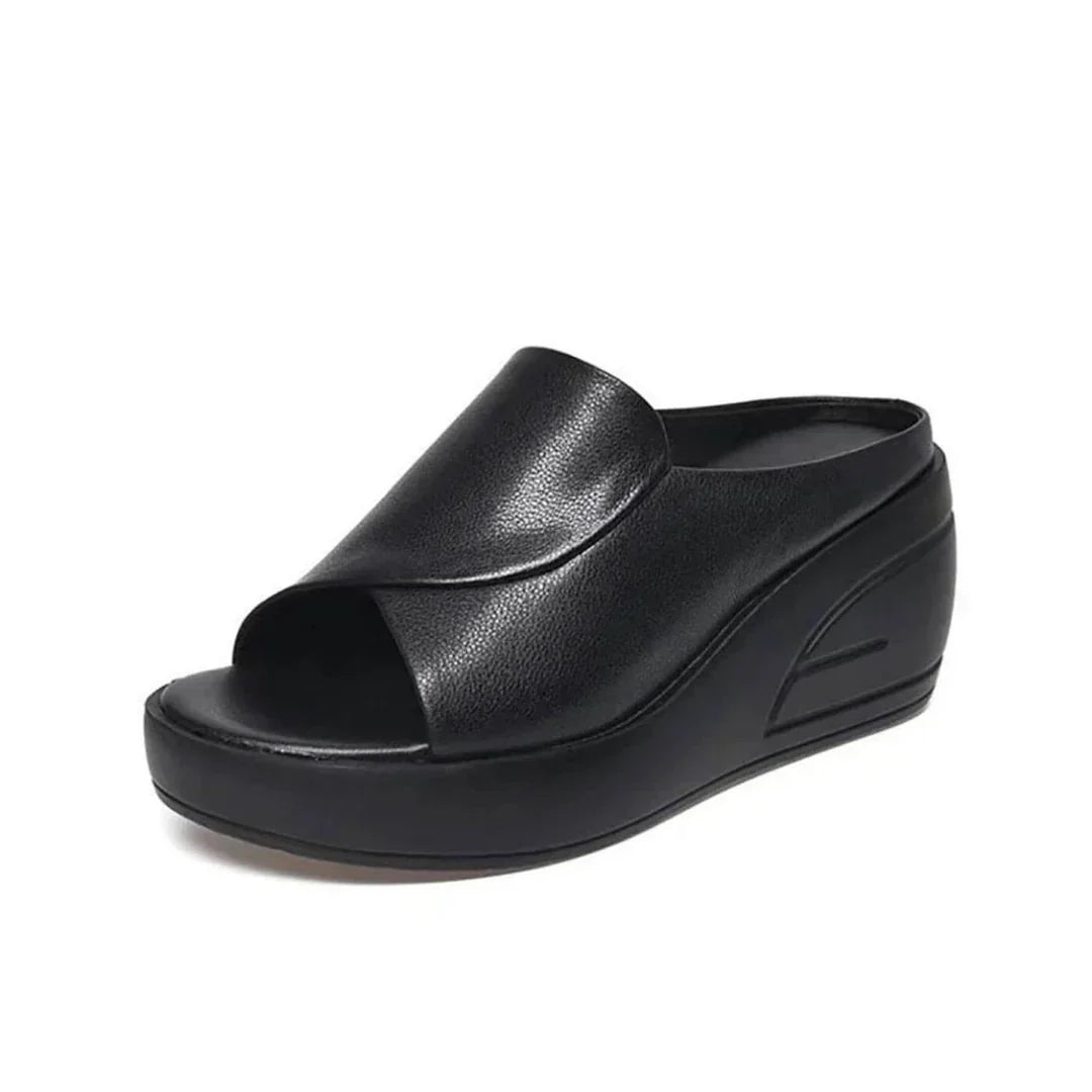 Mules donna con plateau in PU da infilare