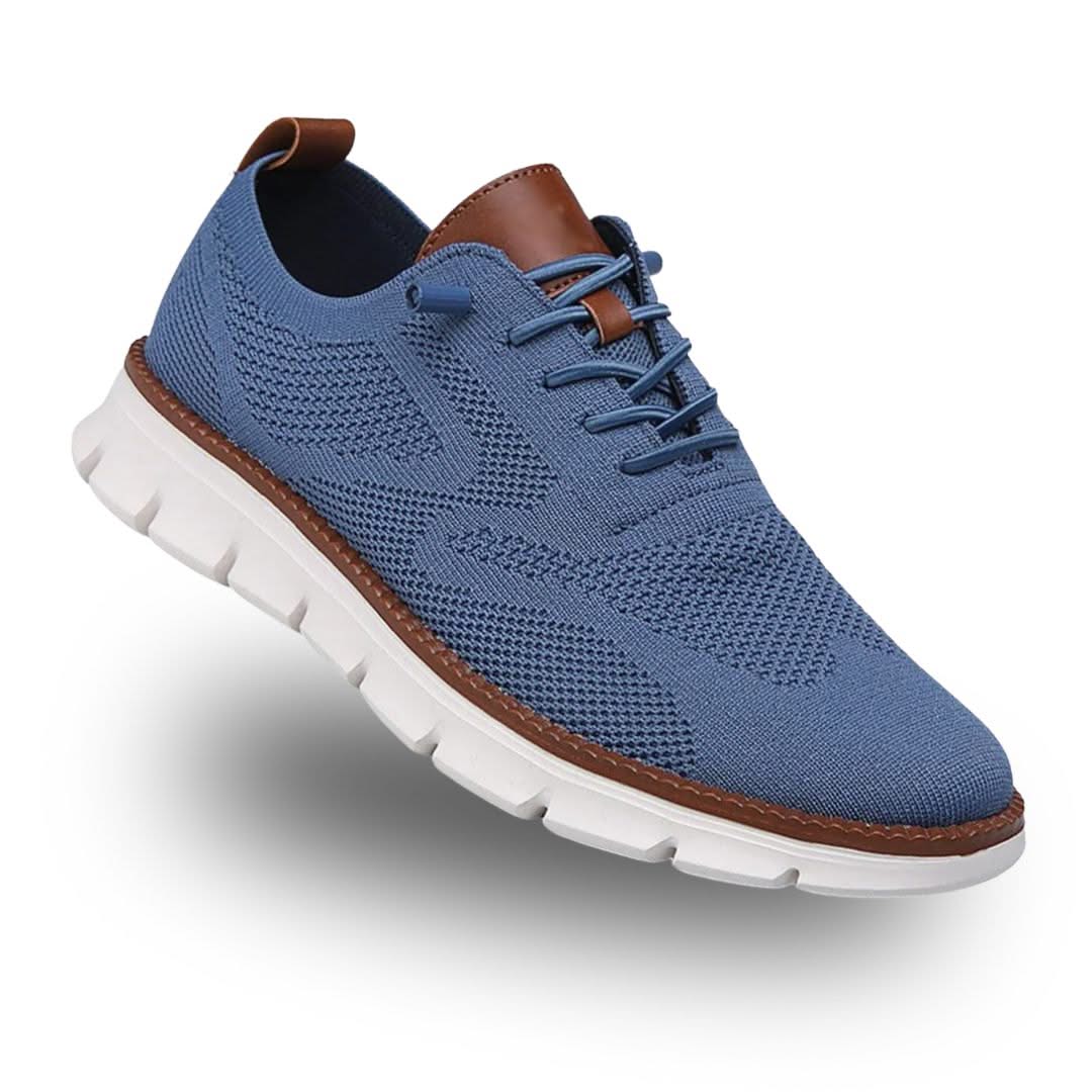 Scarpe uomo in mesh traspirante con lacci e suola in gomma