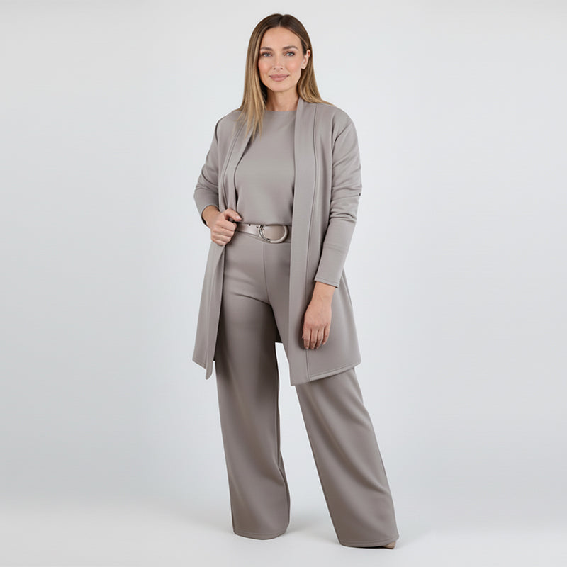 Completo donna tre pezzi con cardigan lungo