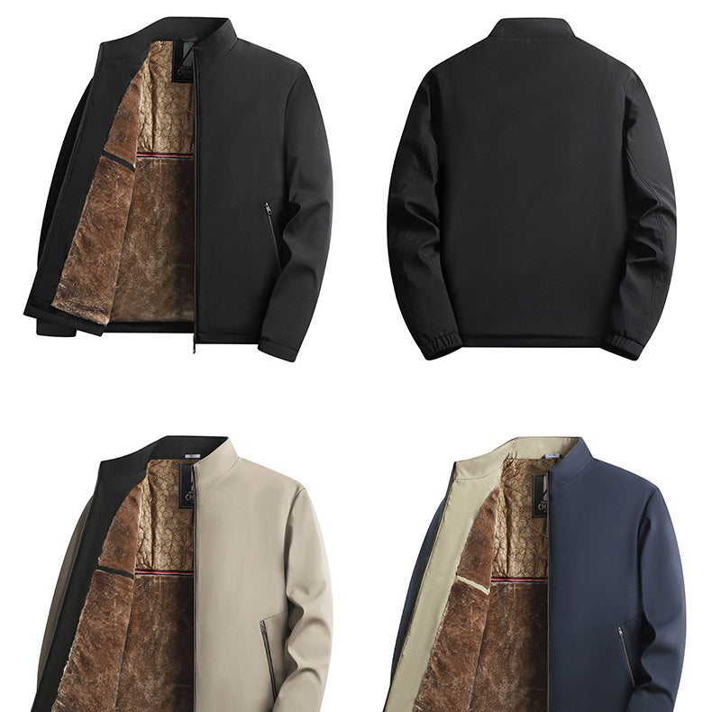 Giacca uomo calda con zip e colletto alto