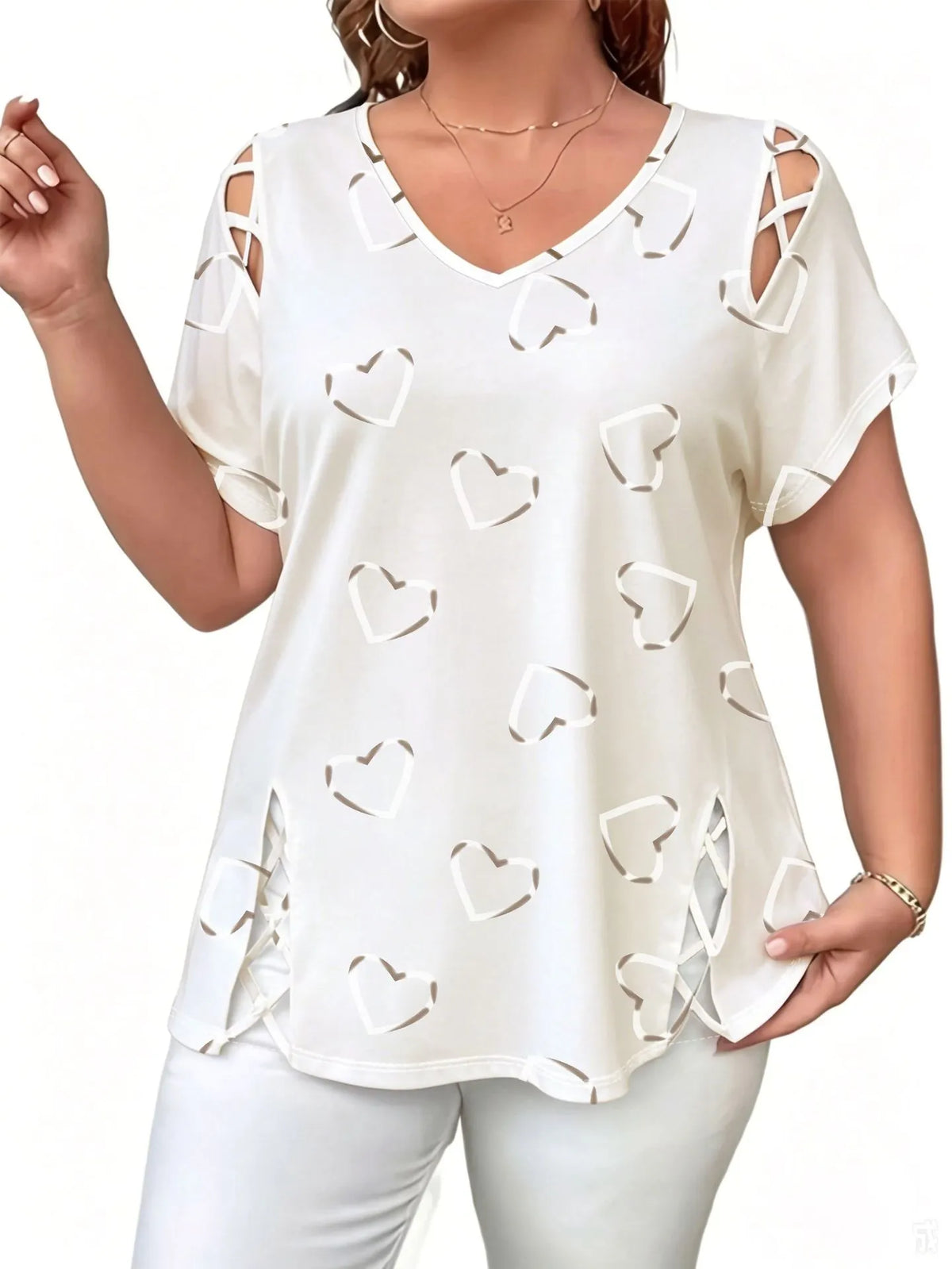 Blusa donna con stampa tie-dye e dettagli intrecciati