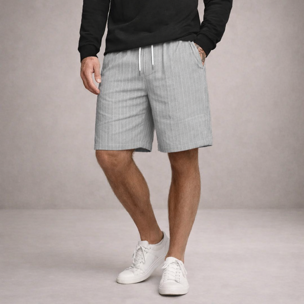 Shorts uomo estivi in lino con vita regolabile