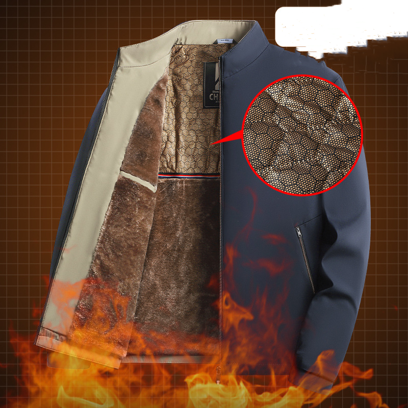 Giacca uomo calda con zip e colletto alto