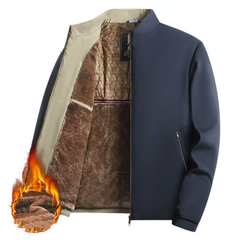 Giacca uomo calda con zip e colletto alto