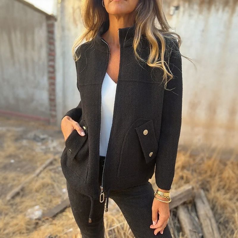Giacca donna con zip e colletto alto