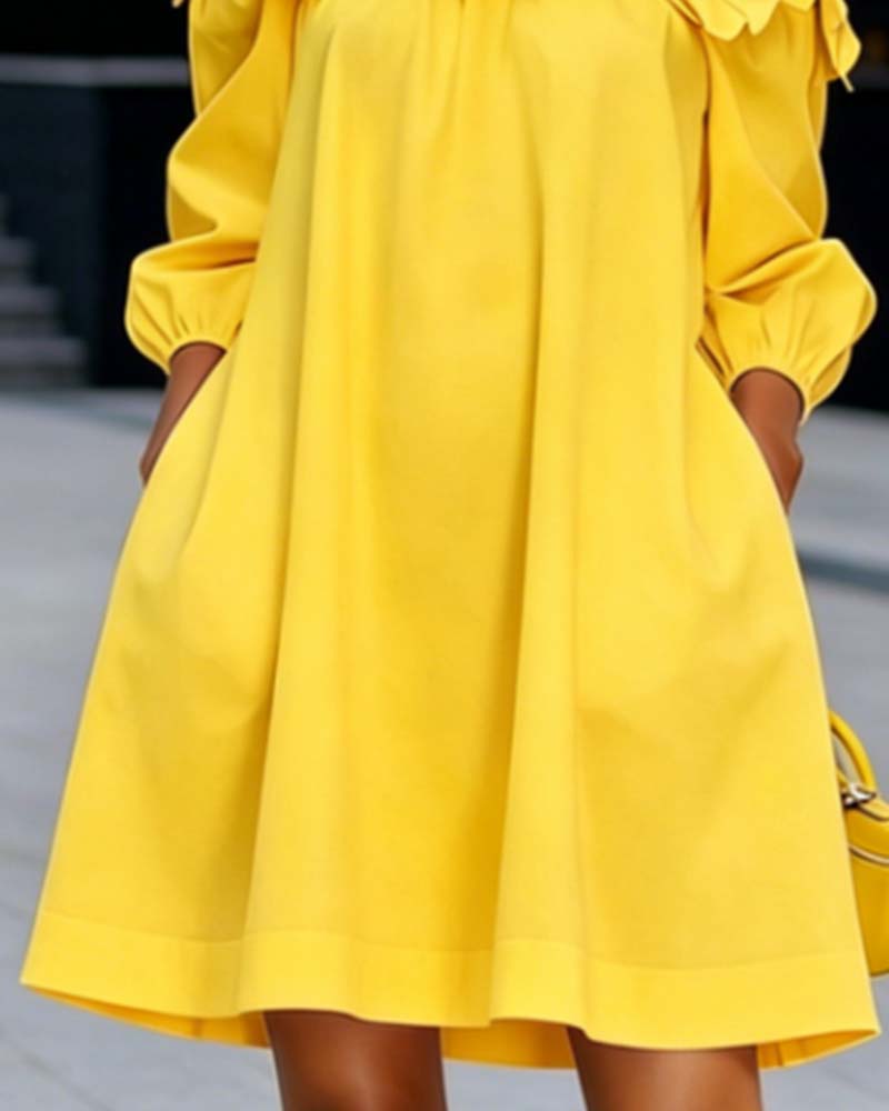 Abito donna spalle scoperte con fiori 3D
