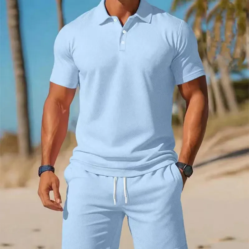 Completo uomo estivo con polo e shorts coordinati