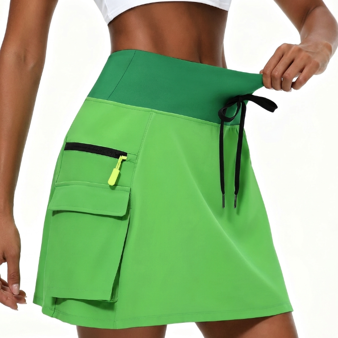Gonna sportiva donna con short interno e tasca zip