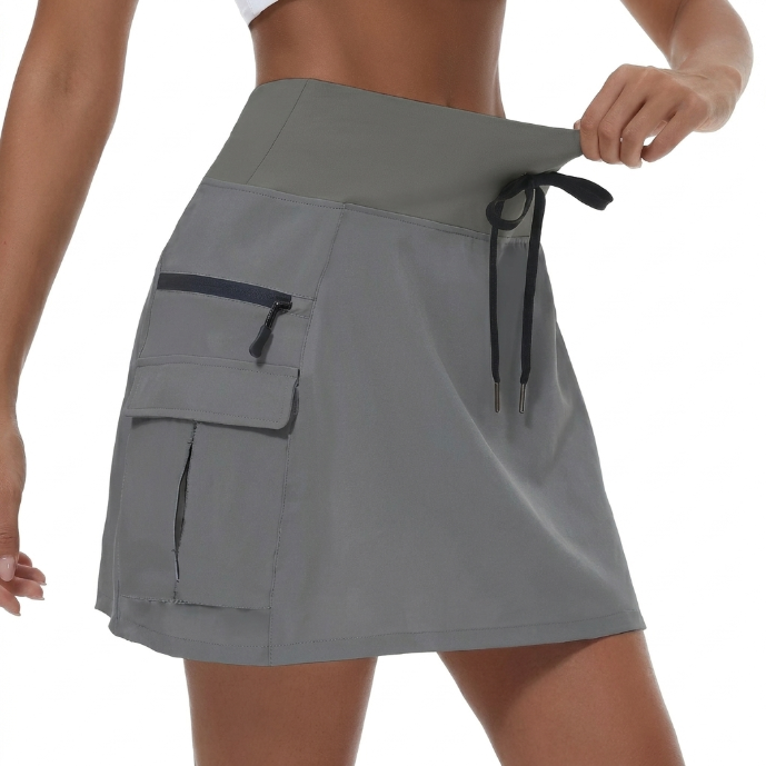 Gonna sportiva donna con short interno e tasca zip