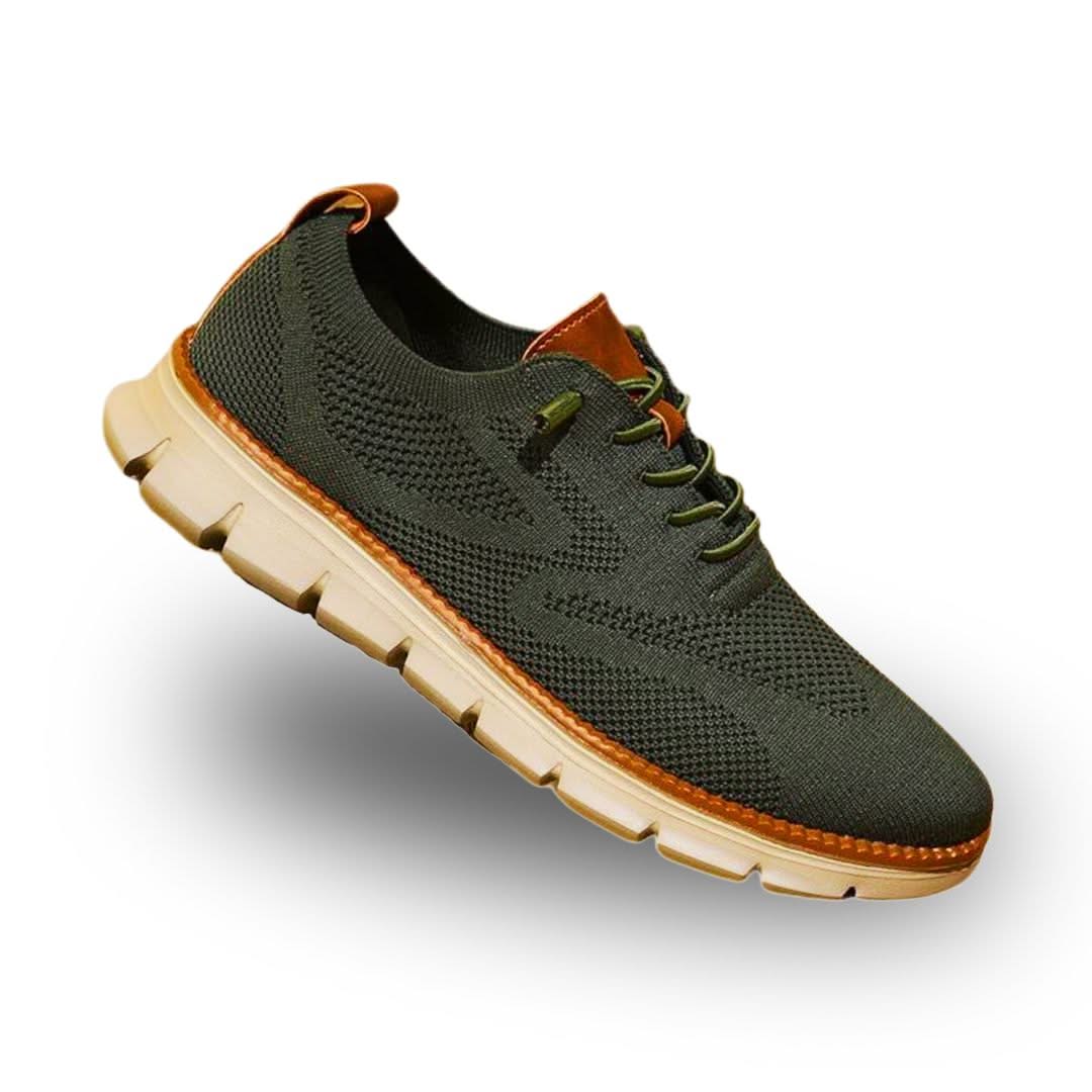 Scarpe uomo in mesh traspirante con lacci e suola in gomma