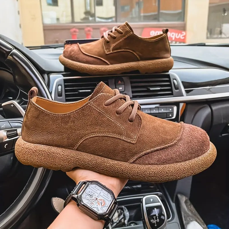 Scarpe uomo in pelle con lacci e suola confortevole