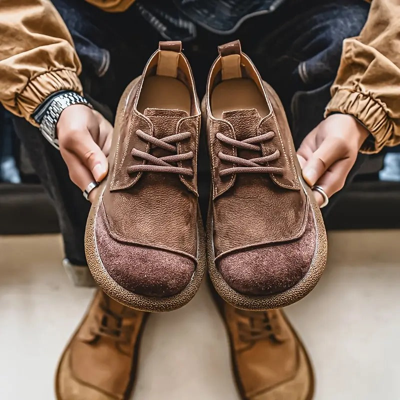 Scarpe uomo in pelle con lacci e suola confortevole