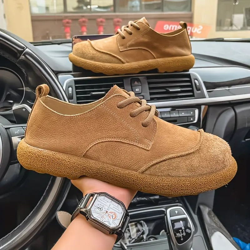 Scarpe uomo in pelle con lacci e suola confortevole