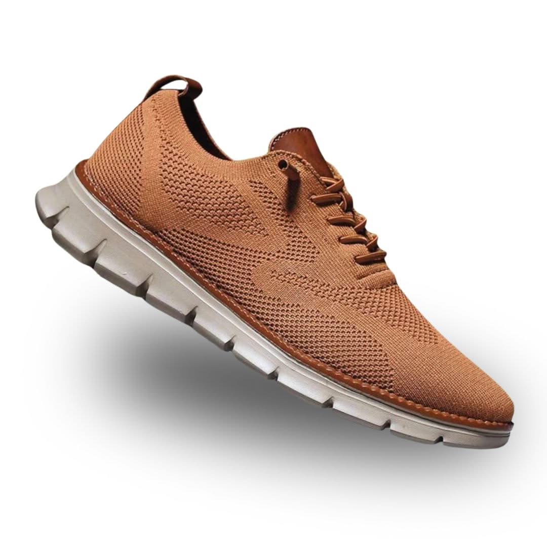 Scarpe uomo in mesh traspirante con lacci e suola in gomma