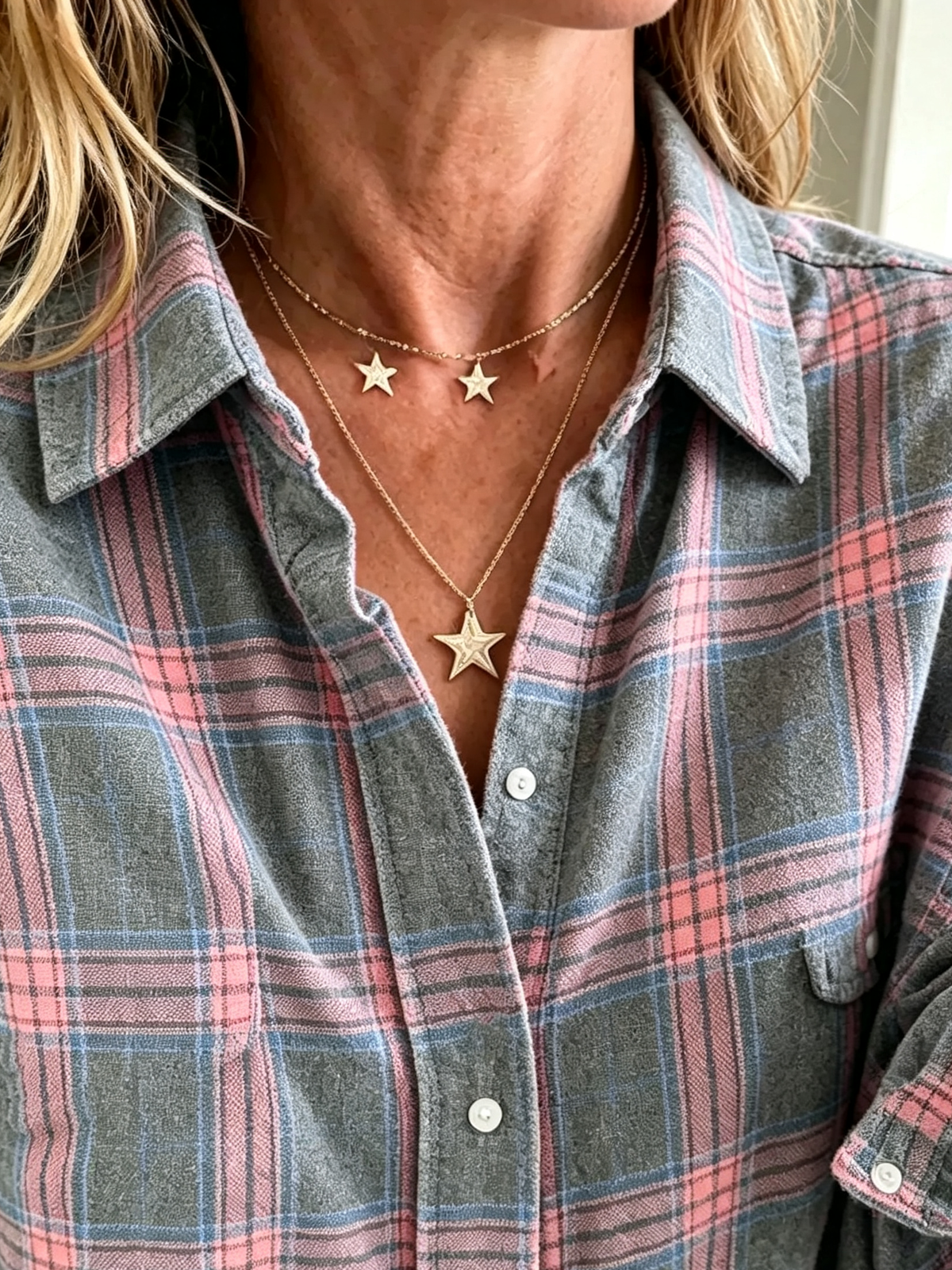 Camicia oversize quadri donna