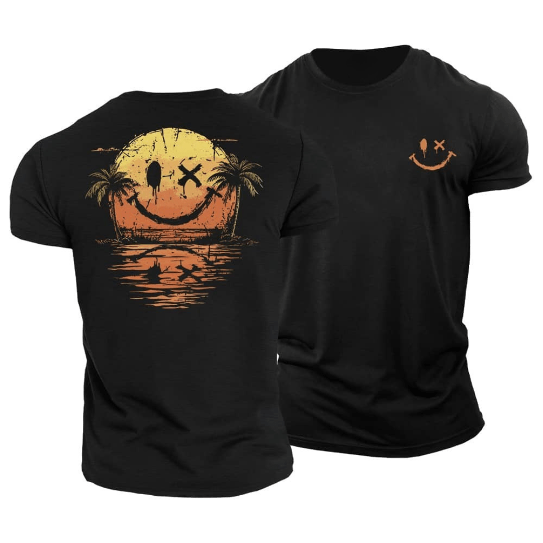 T-shirt uomo con stampa smiley estiva