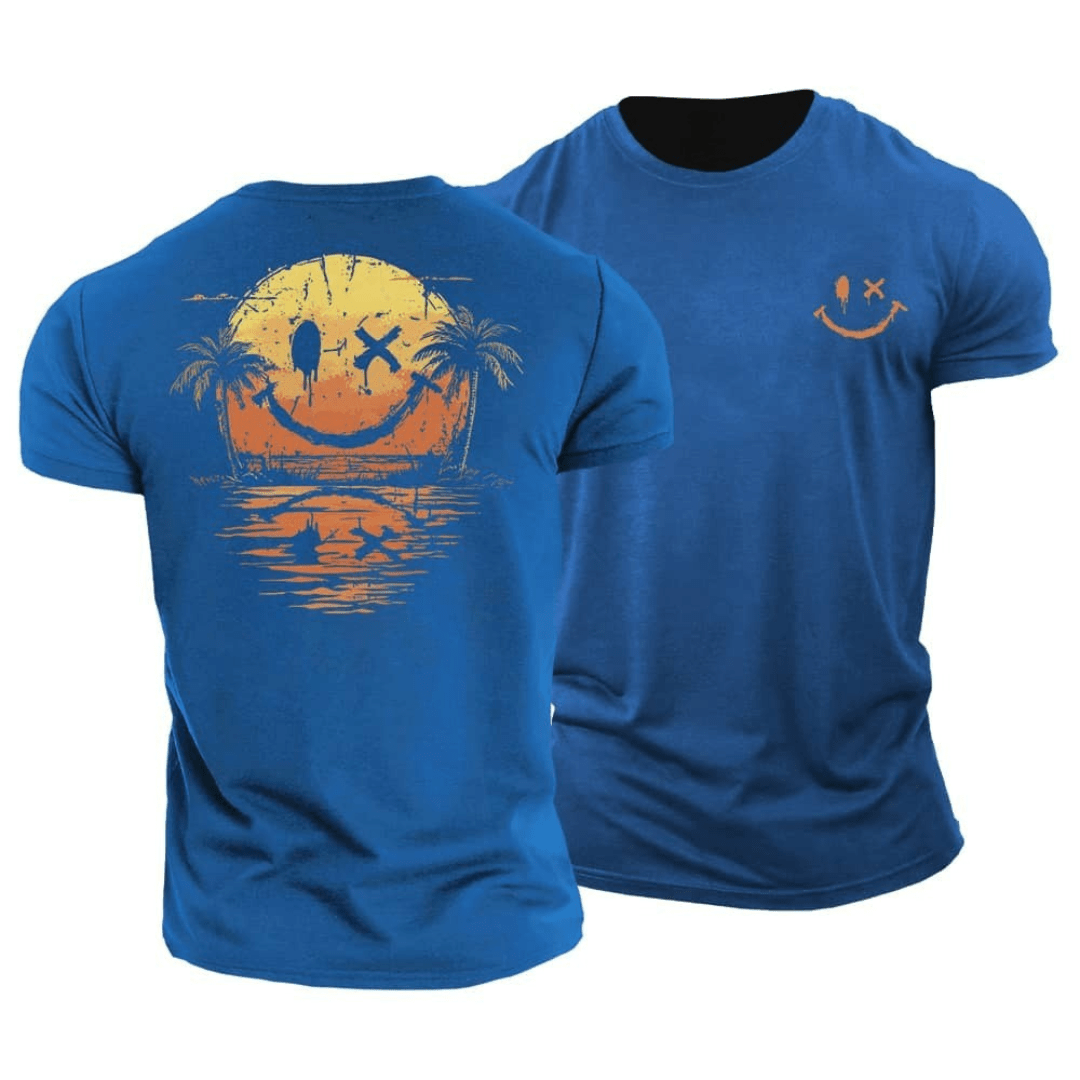T-shirt uomo con stampa smiley estiva