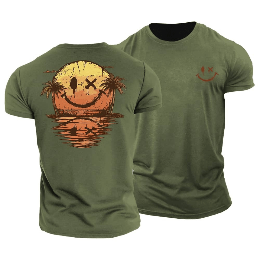T-shirt uomo con stampa smiley estiva