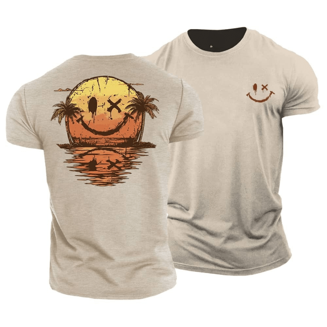 T-shirt uomo con stampa smiley estiva